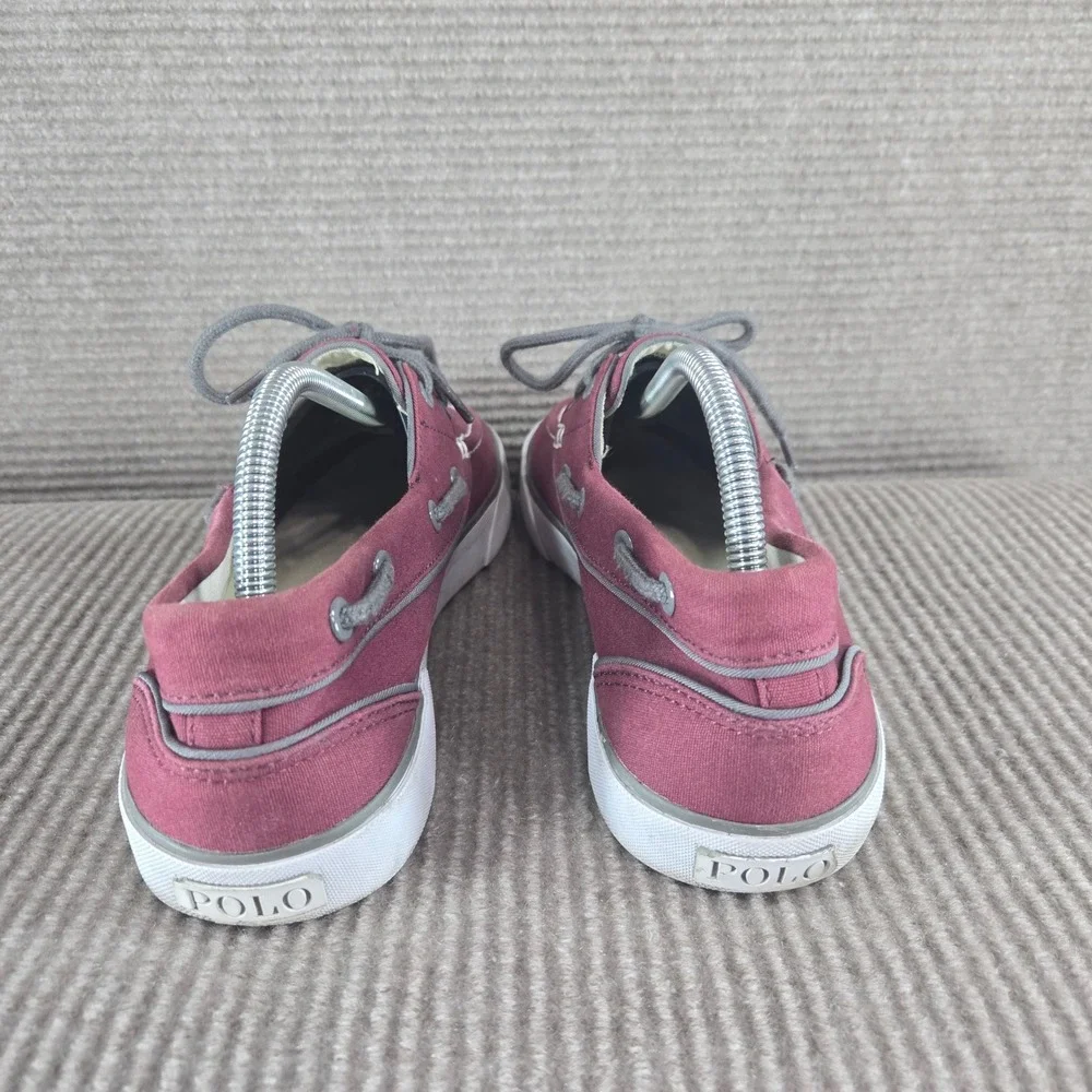 Polo Ralph Lauren Mens 9D Burgundy Canvas Lander P Boat Shoe Sneakers